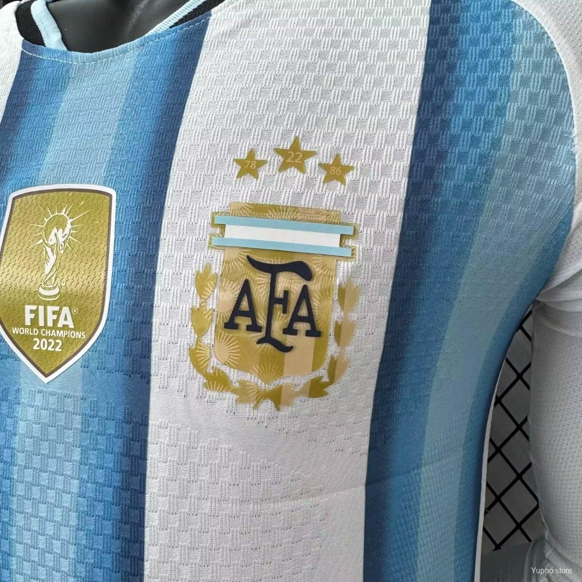 Argentina Home World Cup player version full sleeves