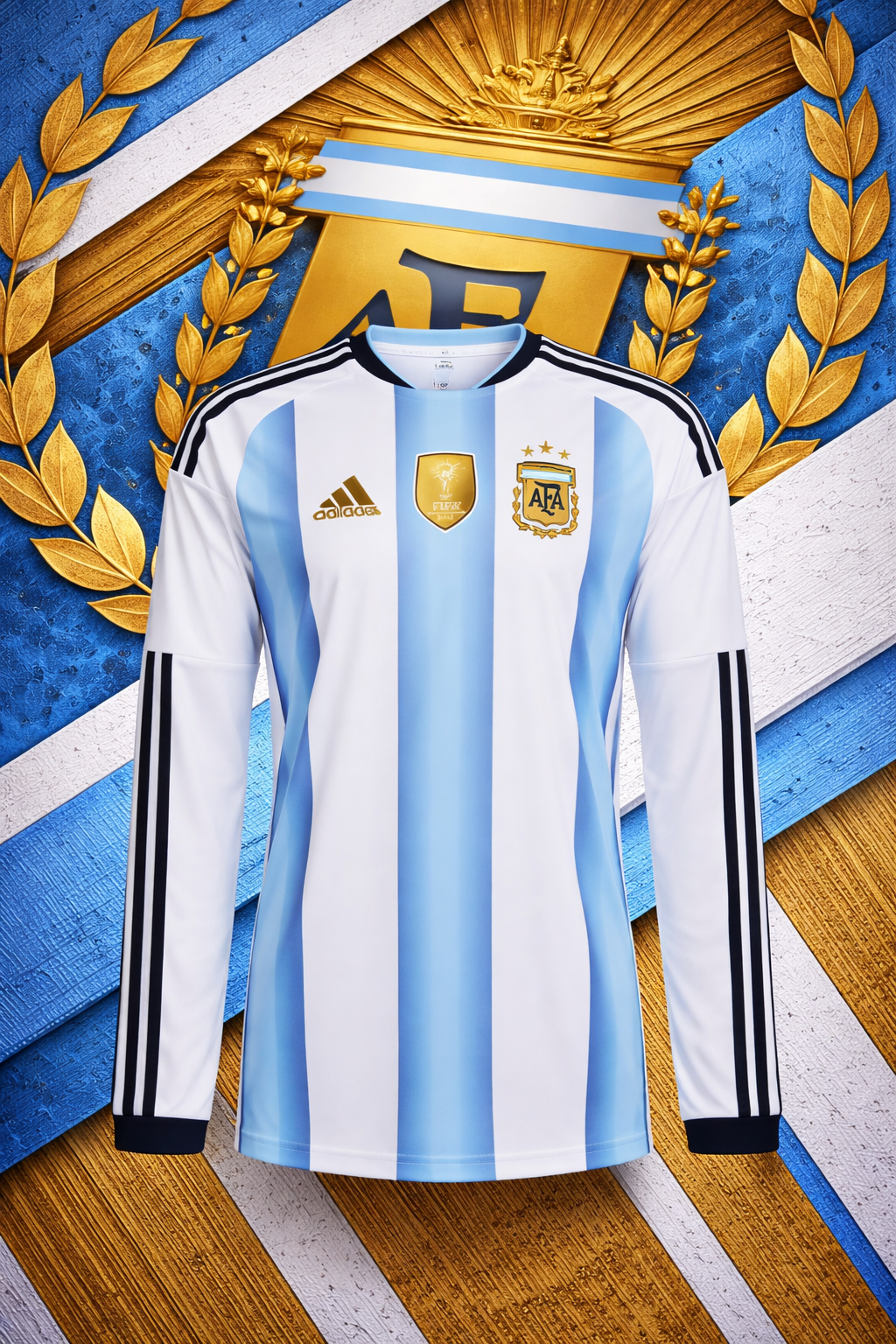 Argentina Home World Cup player version full sleeves